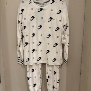 PJ Salvage Ski Print pajama set- White and Black - new with tags